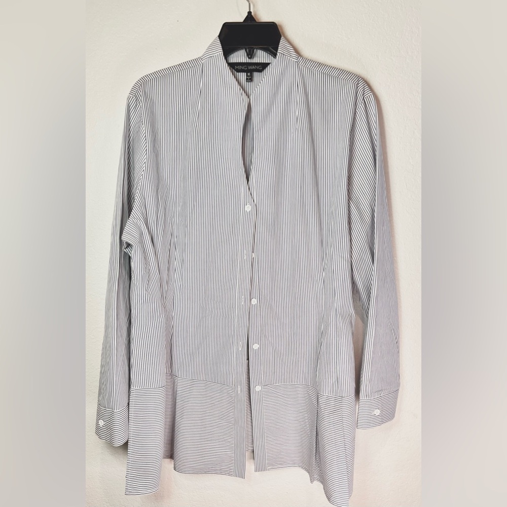 Ming Wang women’s button down striped shirt